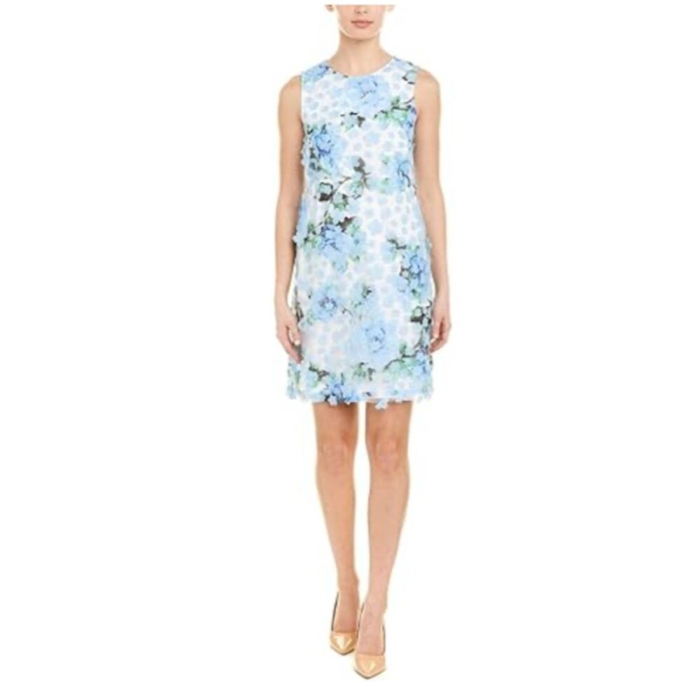 Karl Lagerfeld Paris Women's 3D Floral Applique Shift Cocktail Dress size 10